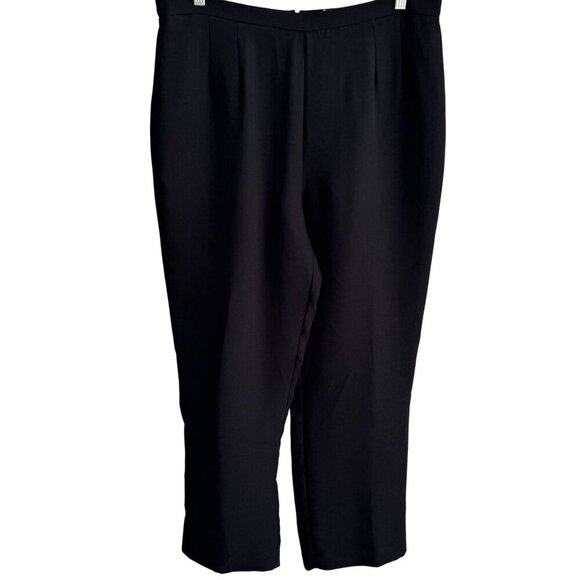 Coldwater Creek Womens High-Waisted Black Pleat Back Zipper Dress Pants Trousers - Picture 1 of 10